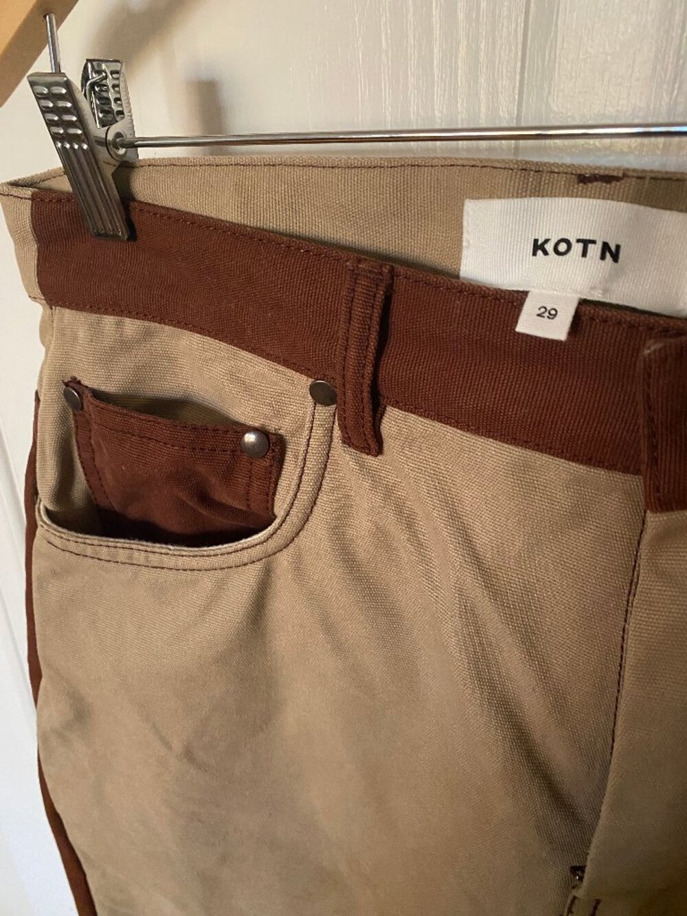 KOTN Indus 2-Tone Pant in Dune/Umber (100% Cotton) - Picture 4 of 4